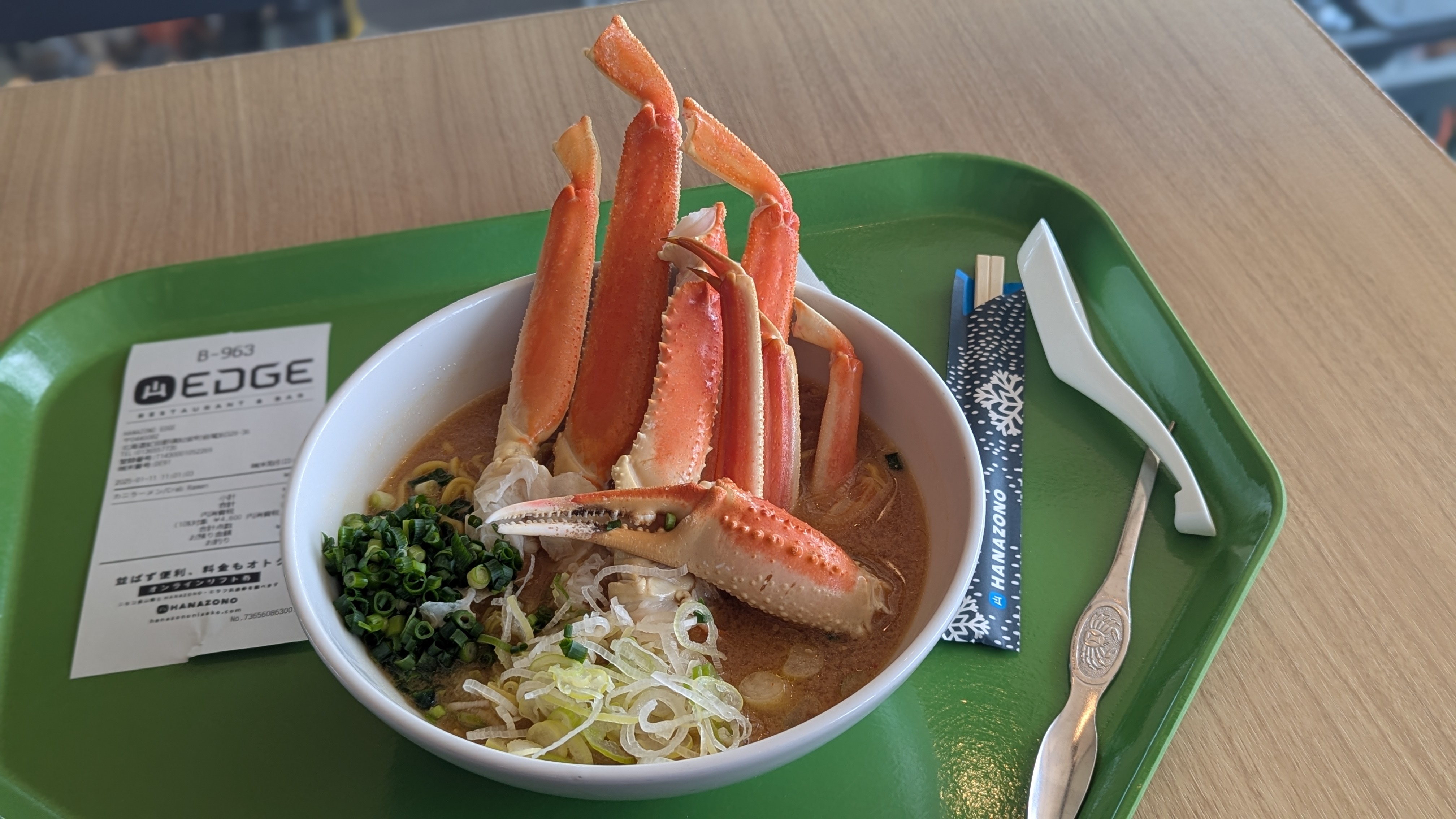 Huge bowl of snow crab ramen for lunch